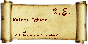 Kaincz Egbert névjegykártya